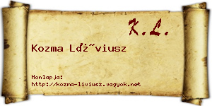 Kozma Líviusz névjegykártya