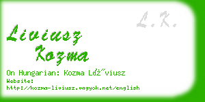 liviusz kozma business card